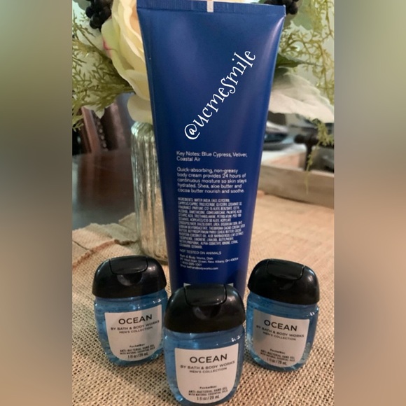 Men’s Bath & Body Works Ocean Ultra Shea Body Cream / Pocketbac Hand Gel Bundle - Picture 2 of 2